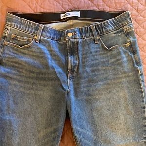 OLD NAVY blue jeans with dehylaced ends